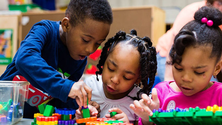 Kids playing with blocks